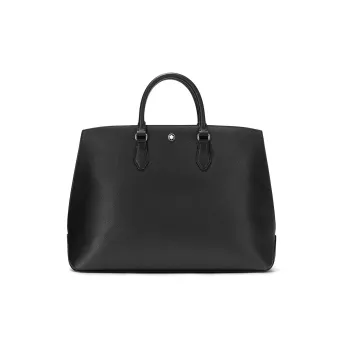 MONTBLANC Cow Leather Tote Bag Shopping Bag Shoulder Bag Handbag Men's Black