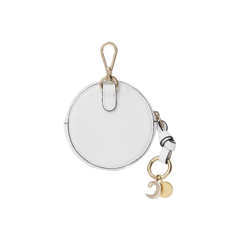 Chloe Alphabet Calfskin Coin Purses Wallets Small Size Women's White-1