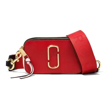 MARC JACOBS Snapshot Leather Handheld Crossbody Bag Shoulder Bag Women's Red