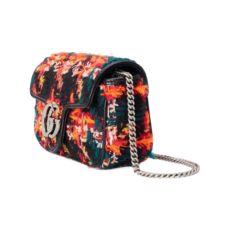GUCCI Marmont Tweed With Leather Crossbody Bag Shoulder Bag Women's Black-1