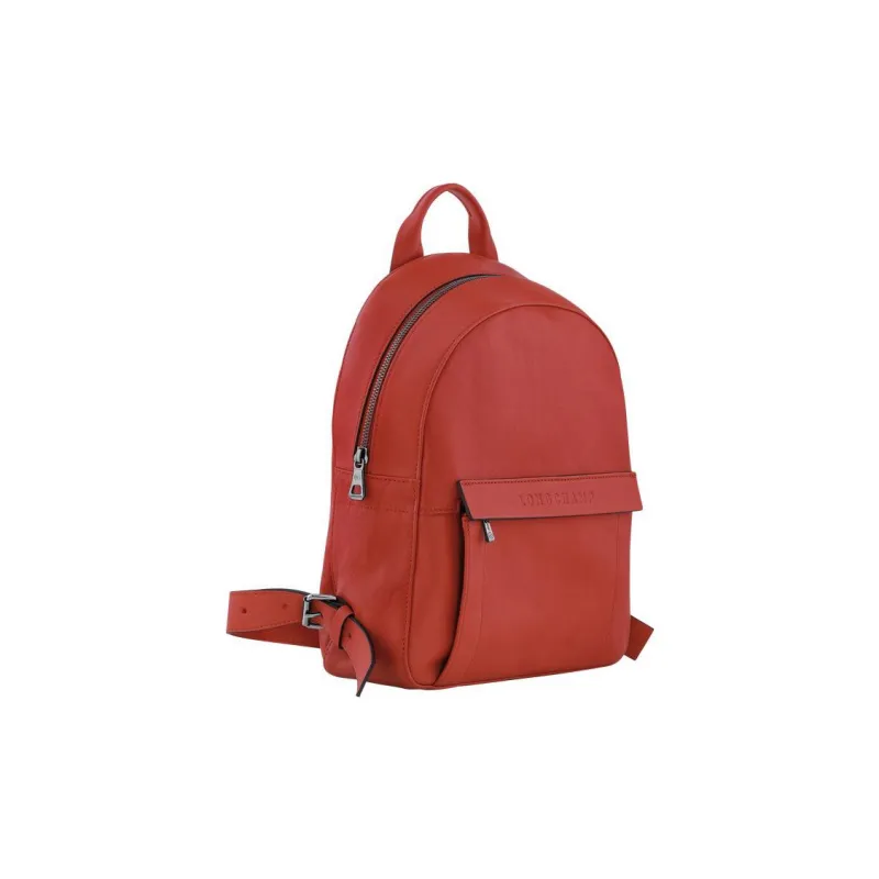 LONGCHAMP 3D Calfskin With Sheepskin Trim Backpack Women's Orange Red-1
