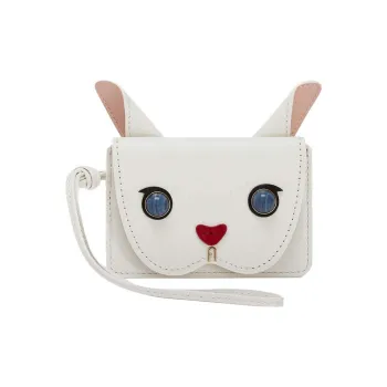 Furla Allegra Calfskin Card Holder Small Size Women's White