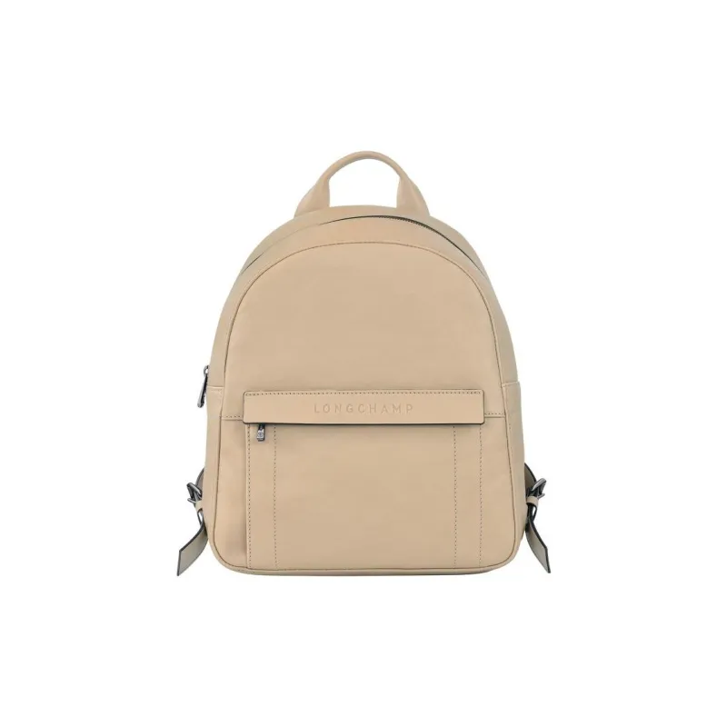 LONGCHAMP 3D Calfskin With Sheepskin Trim Backpack Women's Beige-0