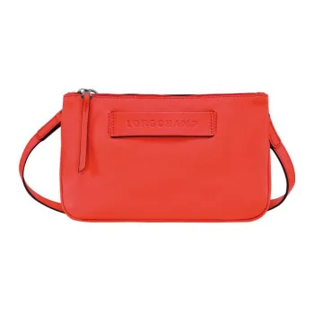 LONGCHAMP 3D Cow Leather With Sheepskin Trim Shoulder Bag Crossbody Bag Small Size Women's Orange