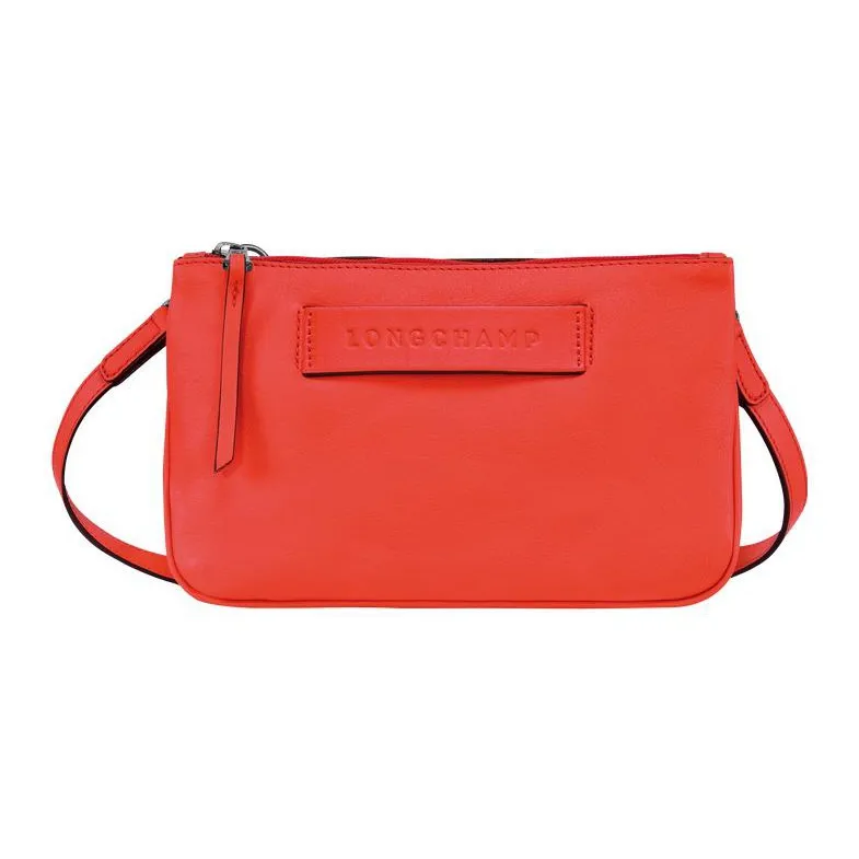 LONGCHAMP 3D Cow Leather With Sheepskin Trim Shoulder Bag Crossbody Bag Small Size Women's Orange-0