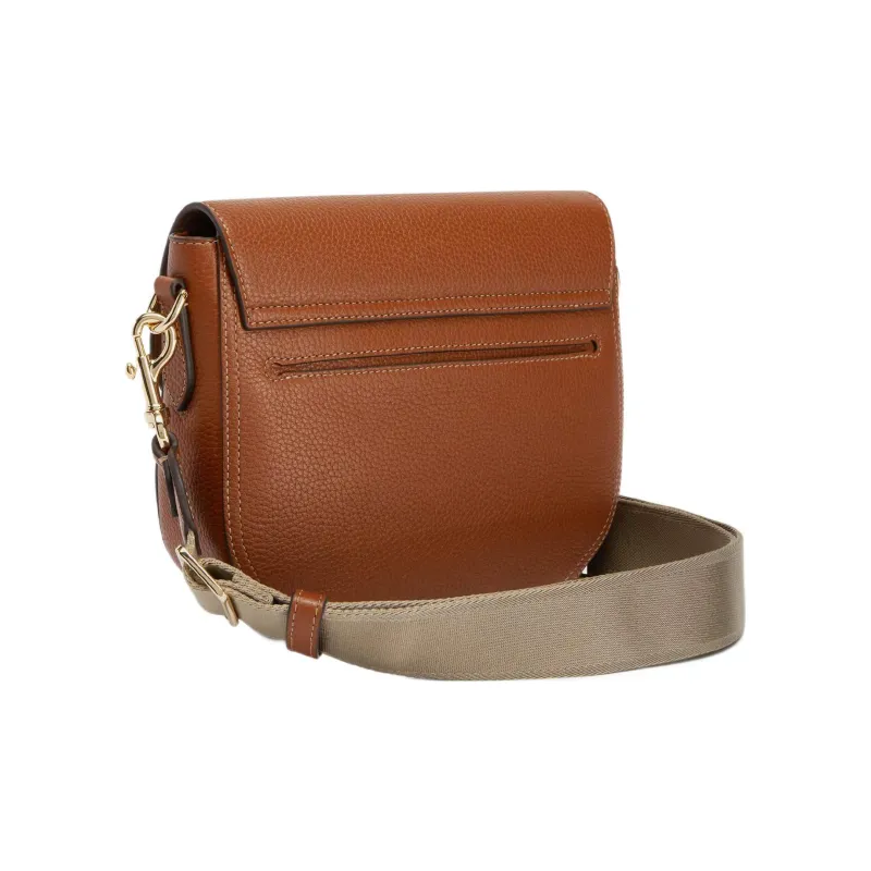 Furla Urania Grained Calfskin Saddle Bag Shoulder Bag Crossbody Bag Small Size Women's Brown-2