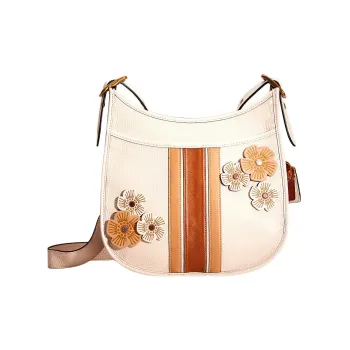 COACH Emery Pebbled Leather Shoulder Bag Crossbody Bag Large Size Women's White