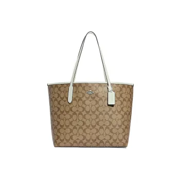 COACH City PVC Tote Bag Shopping Bag Shoulder Bag Handbag Large Size Women's Brown