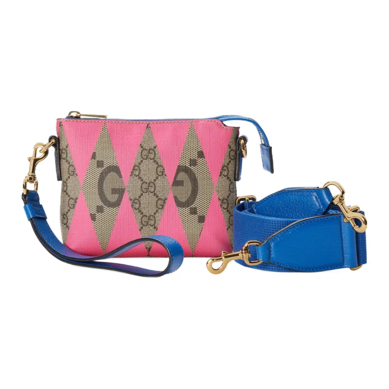 GUCCI Canvas With Leather Messenger Bag, Crossbody Bag, Shoulder Bag Men's-3
