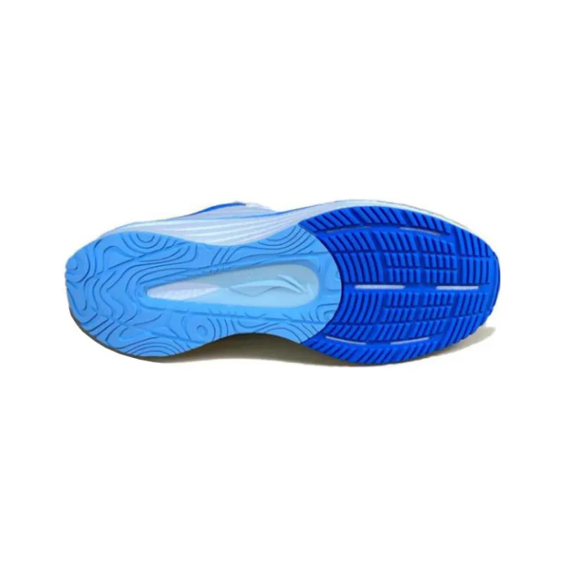 LiNing Cushioning Anti Slip And Wear Resistant Low Top Running Shoes Men's White Blue-3