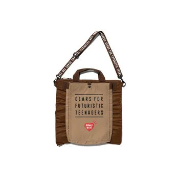 HUMAN MADE Nylon Tote Bag, Shopping Bag, Handbag, Shoulder Bag, Crossbody Bag Unisex Dark Brown Patchwork
