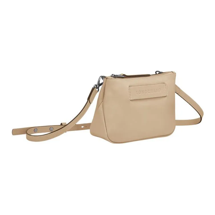 LONGCHAMP 3D Cow Leather With Sheepskin Trim Shoulder Bag Crossbody Bag Small Size Women's Beige-1