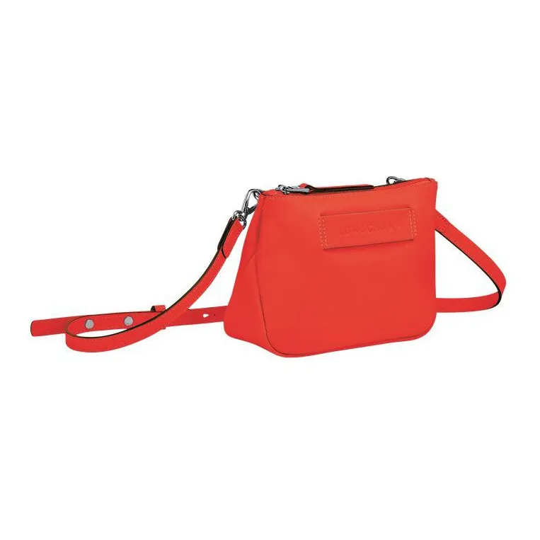 LONGCHAMP 3D Cow Leather With Sheepskin Trim Shoulder Bag Crossbody Bag Small Size Women's Orange-1