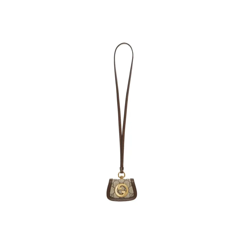 GUCCI Blondie Canvas With Leather AirPods Protective Case Necklace Pouch Earphone Case Women's Ebony-0