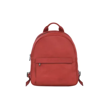 LONGCHAMP 3D Calfskin With Sheepskin Trim Backpack Women's Orange Red