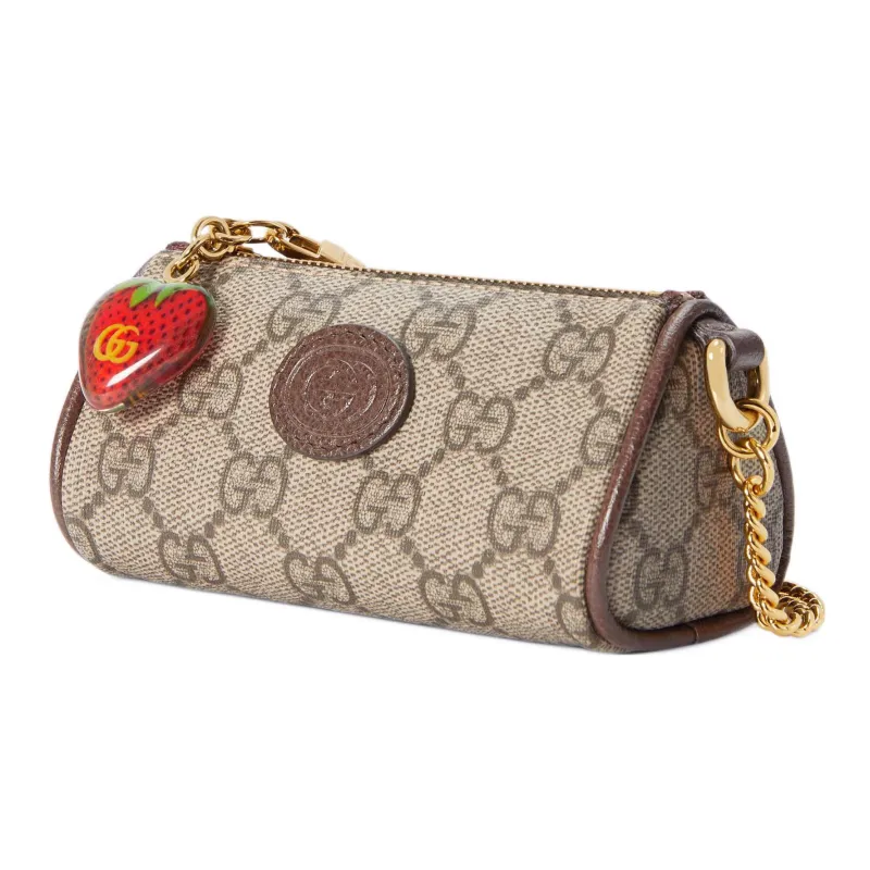 GUCCI Coin Purse With Double G Strawberry-1