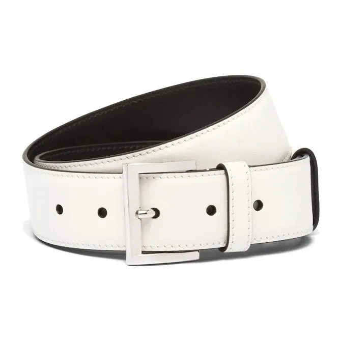 PRADA Triangle Logo Pin Buckle Women's Width 3.5cm-0