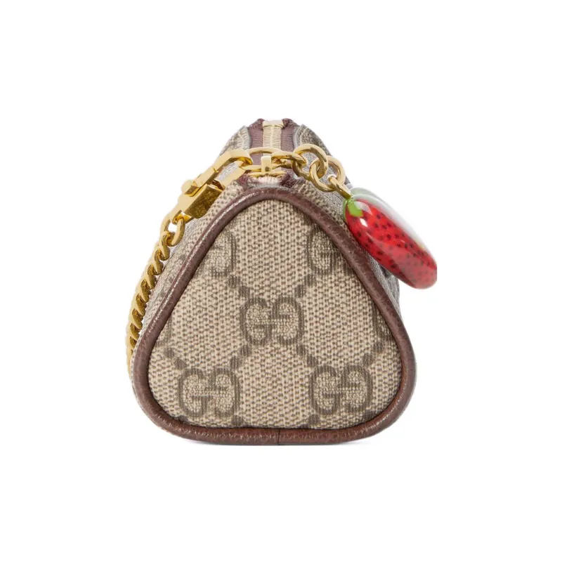 GUCCI Coin Purse With Double G Strawberry-4
