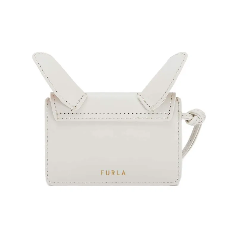 Furla Allegra Calfskin Card Holder Small Size Women's White-1
