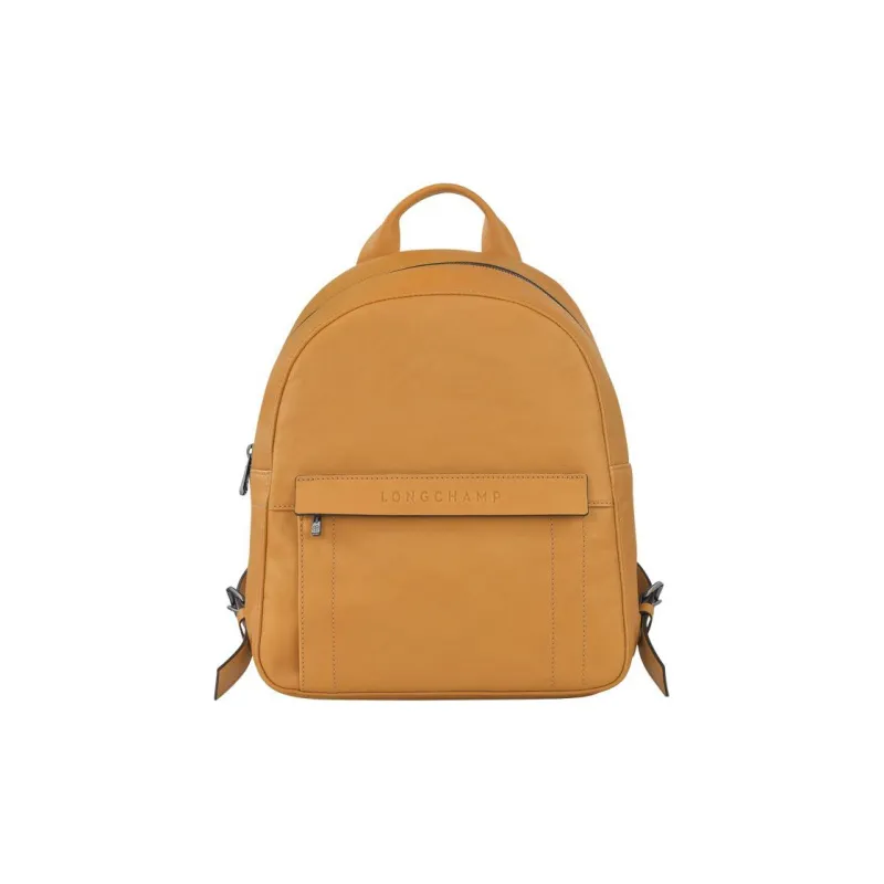 LONGCHAMP 3D Calfskin With Sheepskin Trim Backpack Women's Light Yellow Umber-0