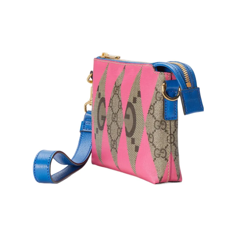 GUCCI Canvas With Leather Messenger Bag, Crossbody Bag, Shoulder Bag Men's-2