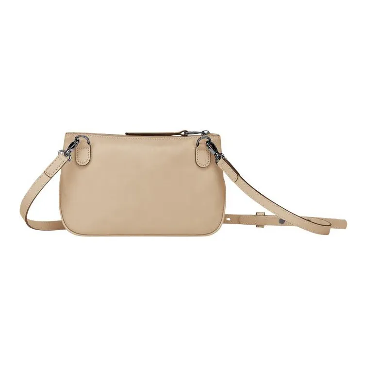 LONGCHAMP 3D Cow Leather With Sheepskin Trim Shoulder Bag Crossbody Bag Small Size Women's Beige-2