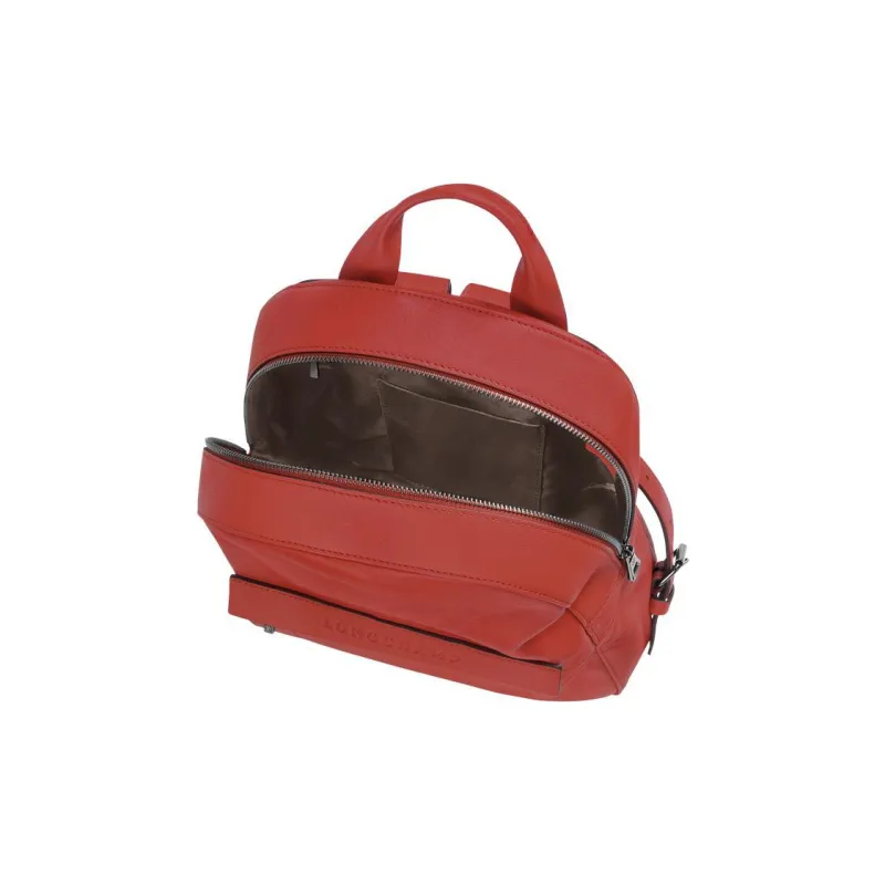 LONGCHAMP 3D Calfskin With Sheepskin Trim Backpack Women's Orange Red-3