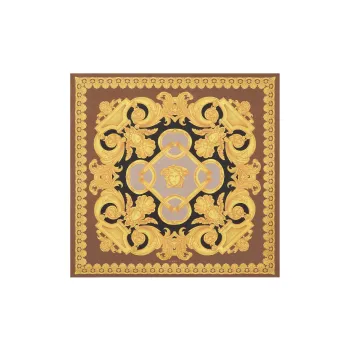 VERSACE JEANS COUTURE Silk Scarves Men Brown/Gold