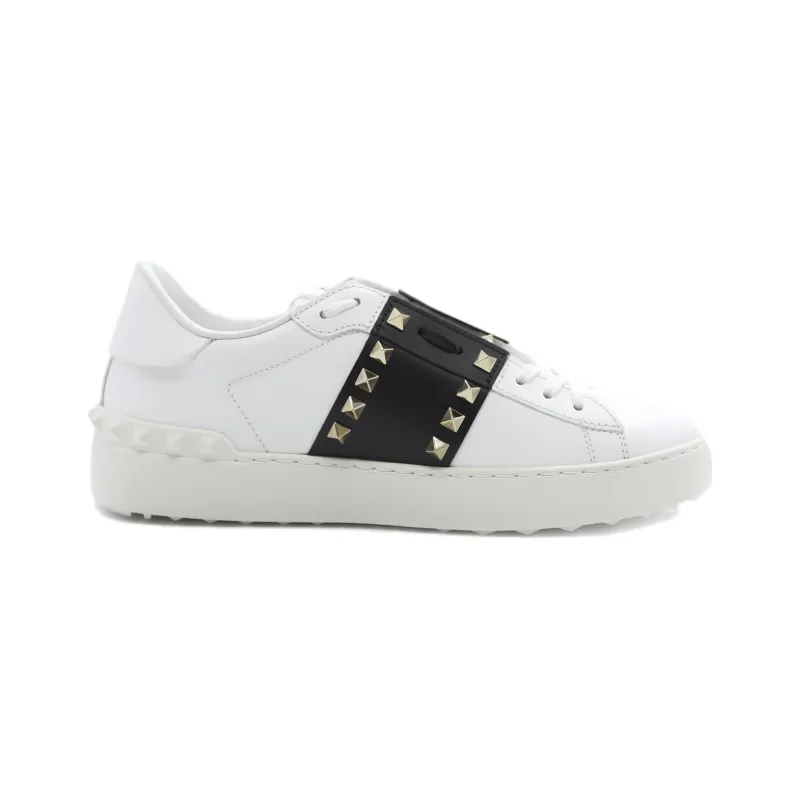 Valentino Rockstud Low Top Stylish Skateboarding Shoes Women's White-1