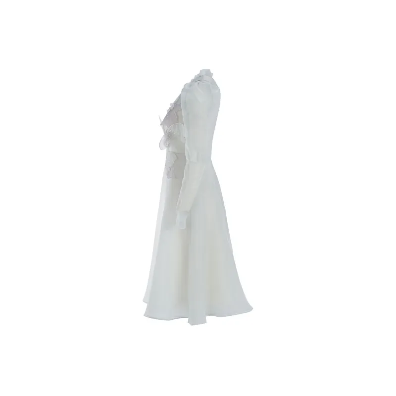 Marie Elie Long-Sleeved Dresses Women's White Purple-2