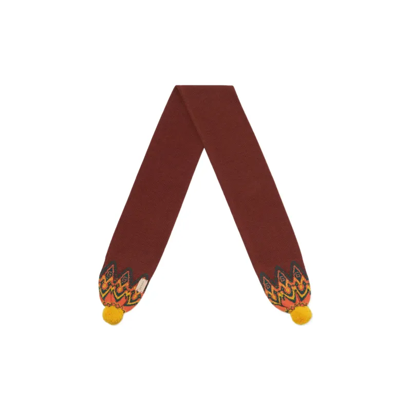 GUCCI Knit Scarves Kids Brown/Yellow-1