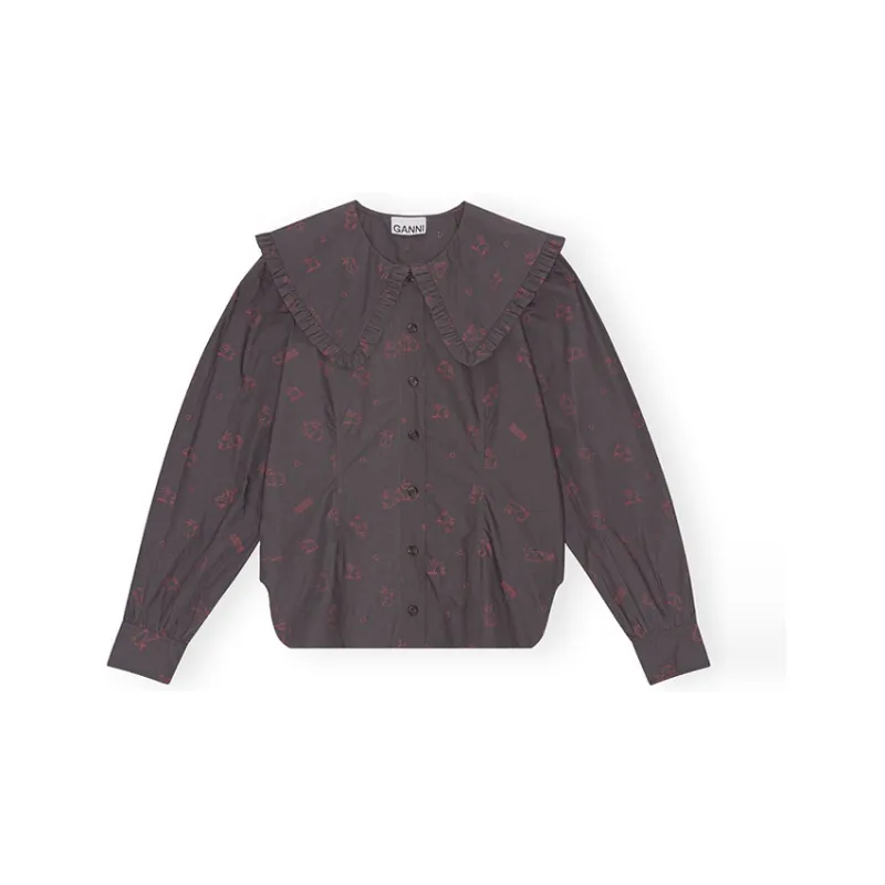 GANNI Chinese New Year Collection Shirts Women's Gray-1