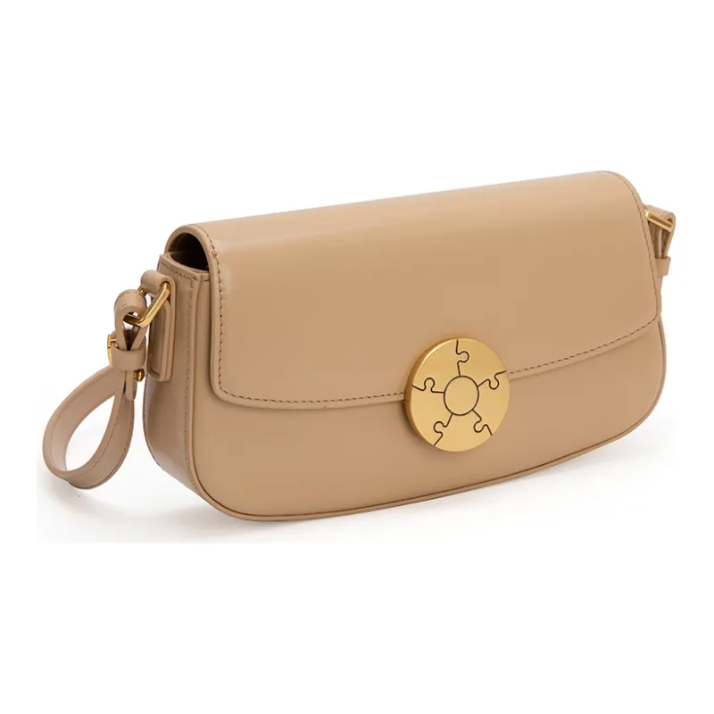 VENOF Cow Leather Shoulder Bag Trumpets Women's Pear Brown/Vintage Red/Fran White-56