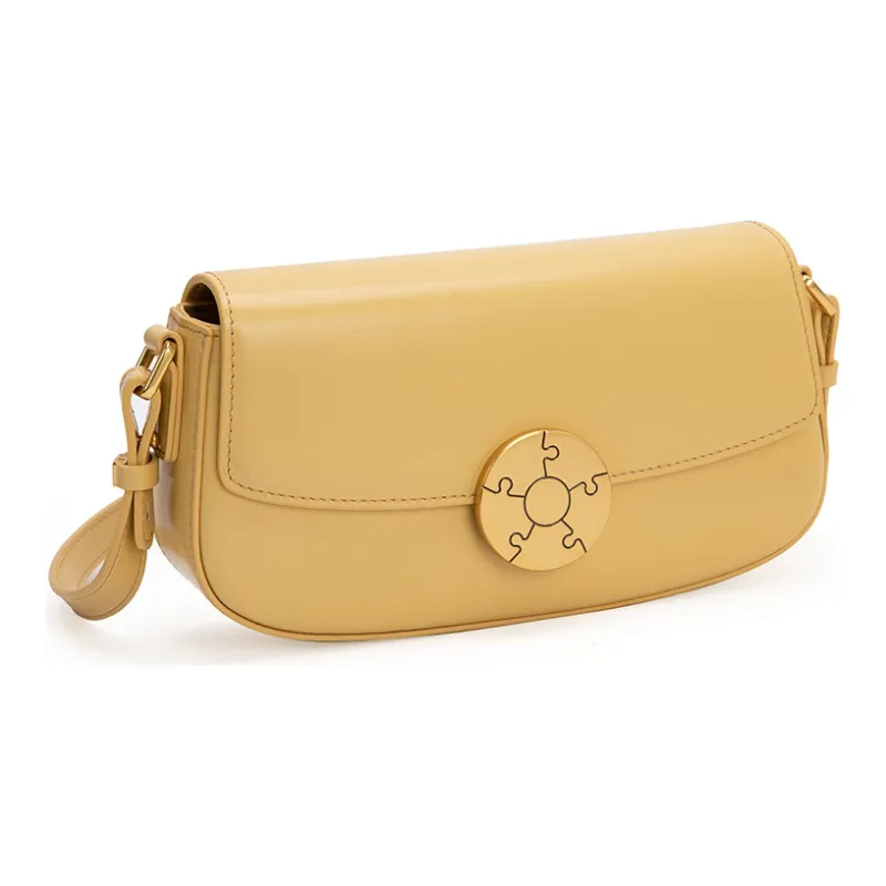VENOF Cow Leather Shoulder Bag Trumpets Women's Pear Brown/Vintage Red/Fran White-33