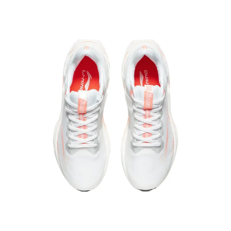 LiNing Furious Rider 5 Cushioning Slip Resistant Low Top Running Shoes White-3