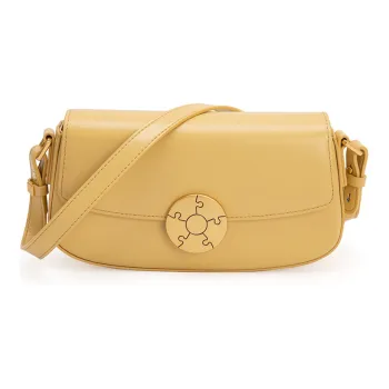 VENOF Cow Leather Shoulder Bag Small Size Women's Su Li Brown/Vintage Red/Fong White