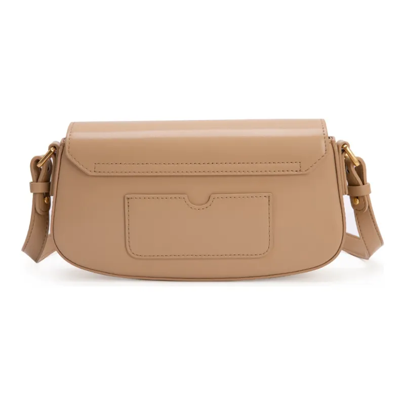 VENOF Cow Leather Shoulder Bag Trumpets Women's Pear Brown/Vintage Red/Fran White-66