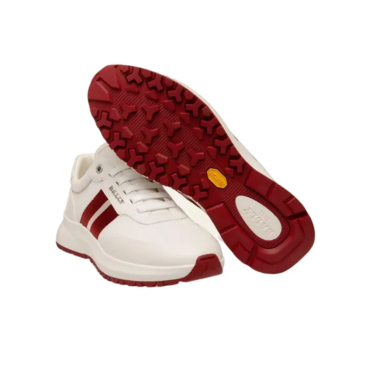 BALLY Daryn Low Top Casual Shoes Men's White Red-4