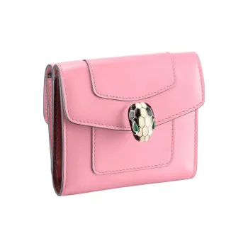 BVLGARI Serpenti Forever Calfskin Wallet Women's Pink