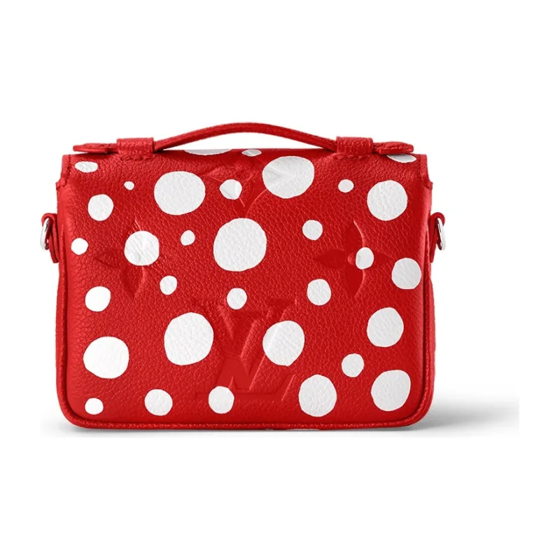 LOUIS VUITTON Yayoi Kusama Collaboration Cow Leather Handbag, Shoulder Bag, Crossbody Bag Extra Mini Women's Red/White-1