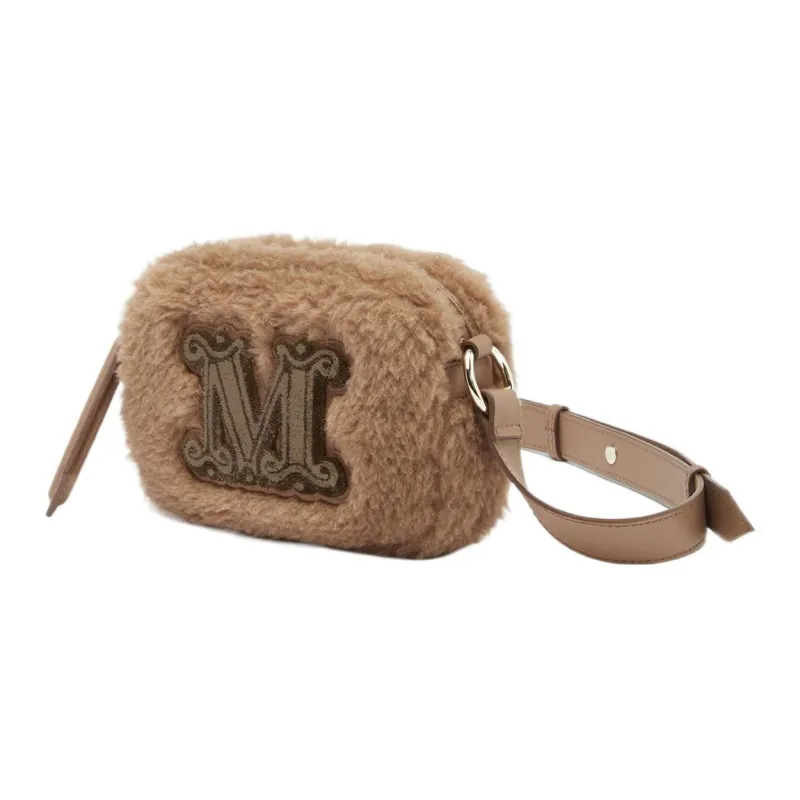 MaxMara Camel Hair Camera Bag, Shoulder Bag, Crossbody Bag Large Size Women's Camel Brown-1