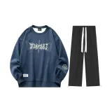 Set (Royal Blue Tops+Black Pants)