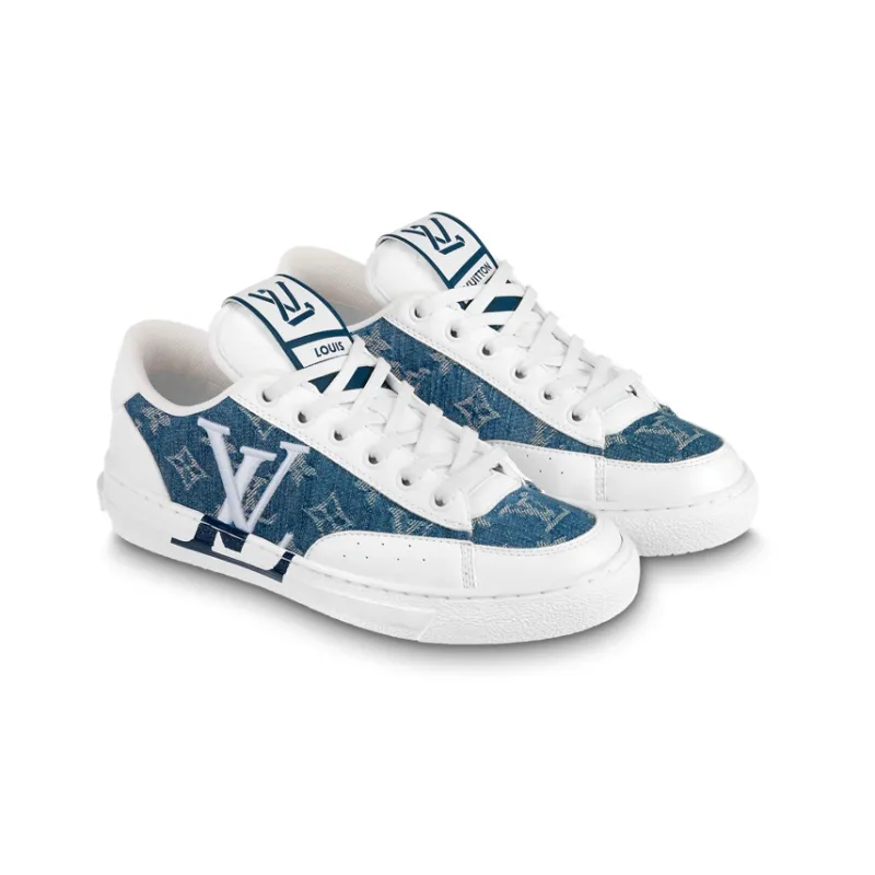 LOUIS VUITTON Charlie Sneakers 'White Denim Monogram' Women's-2