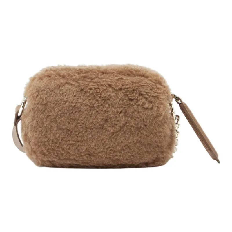MaxMara Camel Hair Camera Bag, Shoulder Bag, Crossbody Bag Large Size Women's Camel Brown-2