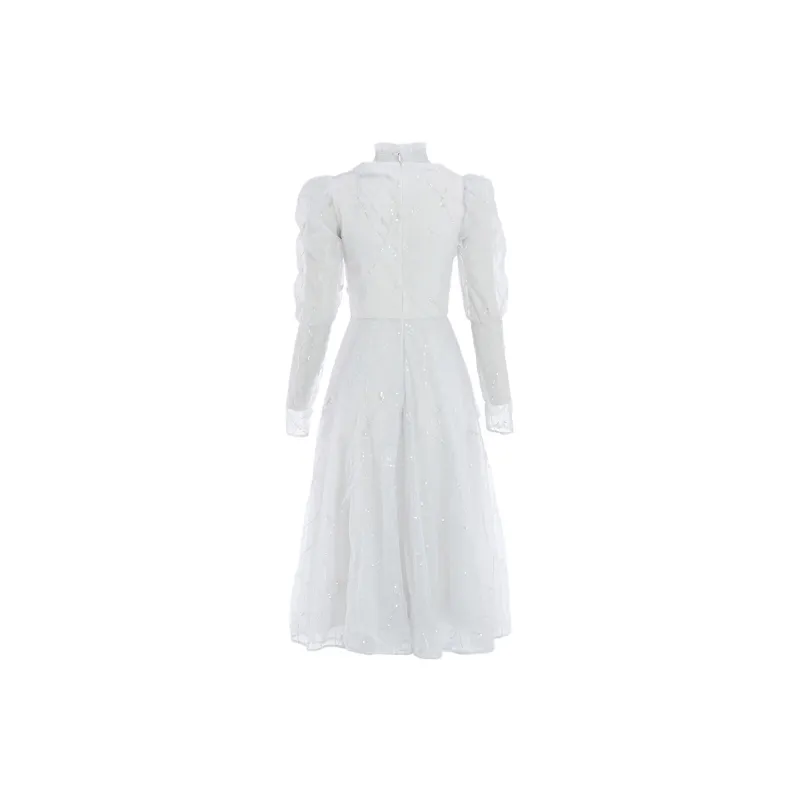 Marie Elie Long-Sleeved Dresses Women's Gray Purple-1