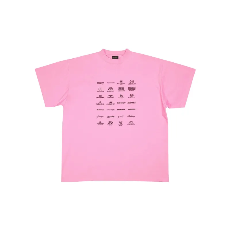 Balenciaga T Shirt Loose Fit Unisex Pink-0