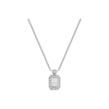 HARRY WINSTON HW Logo Platinum Necklaces Women's