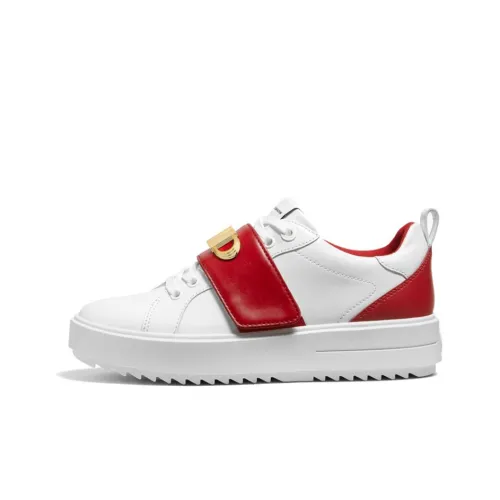 MICHAEL KORS Emmett Low Top Stylish Skateboarding Shoes Women's White Red Year Of The Rabbit Limited