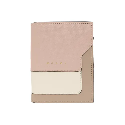 MARNI Calfskin Wallet Women's Pink/Cream