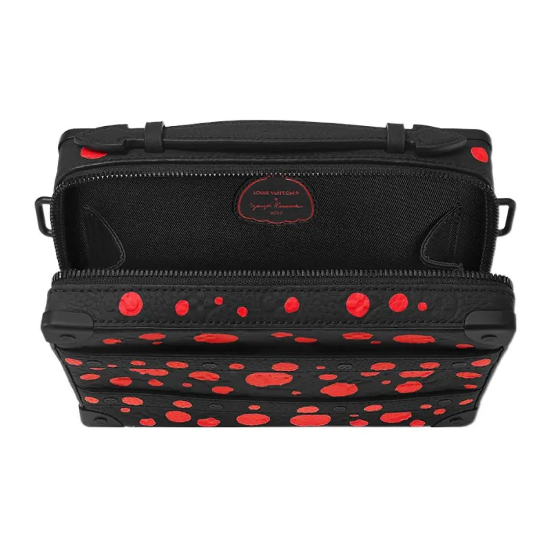 LOUIS VUITTON X Yayoi Kusama Handle Soft Trunk Black/Red-3